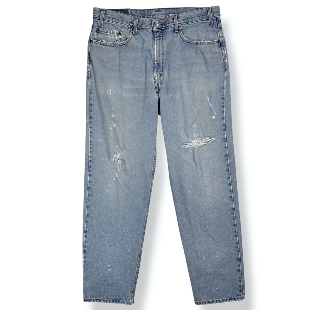 Vintage Levi's 550 Relaxed Fit Jeans Mens 38x32 Waist 36 Distressed Thrashed